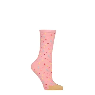 Image of Women&#039;s 1 Pair SOCKSHOP Wildfeet &#039;Me Time&#039; Gift Boxed Socks Pale Pink Donut 4 8