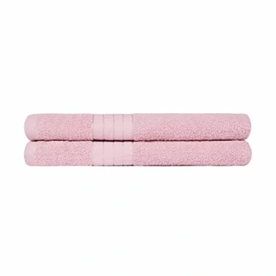 Image of Brentfords Super Absorbent Extra Large Bathroom Towel Sheets 100% Cotton Premium Quality &amp; Quick Drying Jumbo Luxury Set of 2 Blush Pink 90 x 150cm