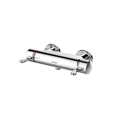Image of Bristan OPAC Exposed Thermostatic Bar Shower Valve with Lever Handles &amp; Self Isolating Wallmount 12 Fixing Kit