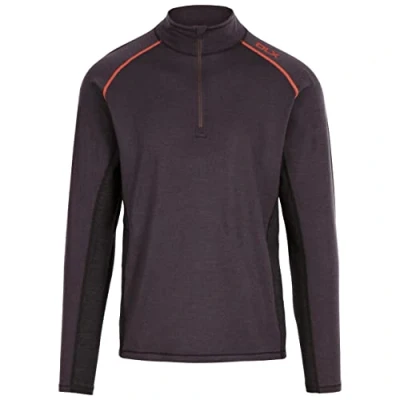Image of DLX Trespass Mens Base Layer Top Stan Dark Grey Marl