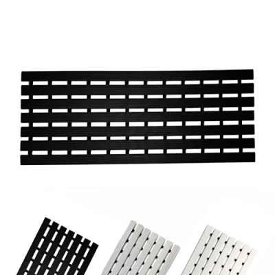 Image of Nicoman Narrow Outdoor Mat Drainage Matt Slatted Duckboard Step Door mat, 61cm x 25cm, Black