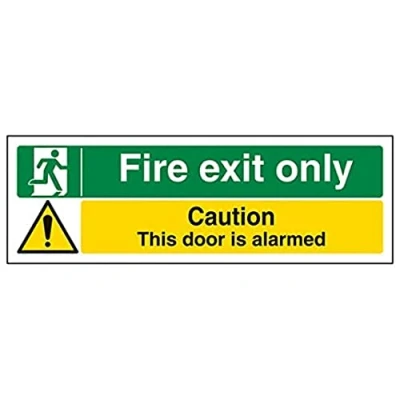 Image of V Safety Fire Exit Only/Door Alarmed 450 X 150mm