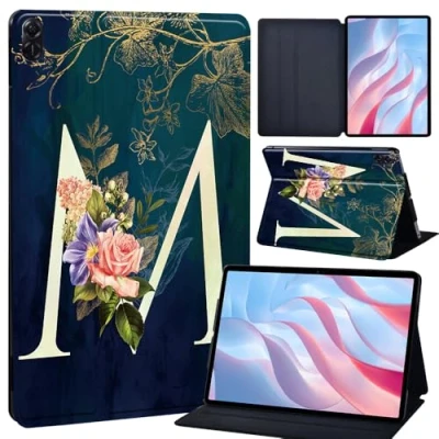 Image of Slim Stand Case for HONOR Pad 8 12 inch Tablet,Slim Lightweight Protective Cover PU Leather Tri Fold Tablet (initial letter M)