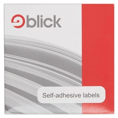 Image of Blick Labels, White, Self Adhesive Stickers Dispenser Pack, Rectangular, 19mm x 25mm, 1200 For Home, Office, Family, School, Holiday Calendar Organising, Planner, Rewards Chart, Colour Coding