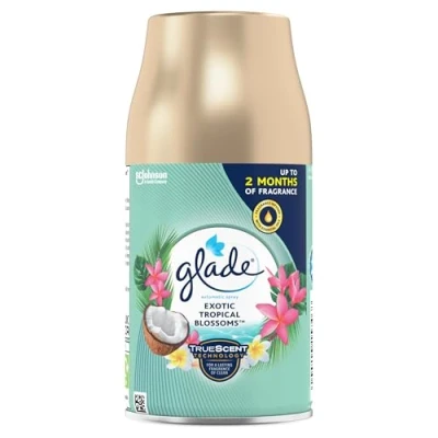 Image of Glade Automatic Air Freshener Refill, Room Spray &amp; Odour Eliminator,Tropical Blossoms, 269ml