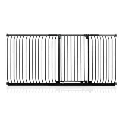 Image of Safetots Extra Tall Elite Safety Gate, 225cm 234cm, Matt Black, 96.8cm in Height, Pressure Fit Stair Baby Gate for Doors Hallways and Spaces, Barrier, Easy Installation