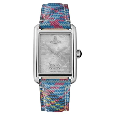 Image of Vivienne Westwood Shacklewell 28mm Ladies Quartz Watch with Silver Dial and Tartan Strap