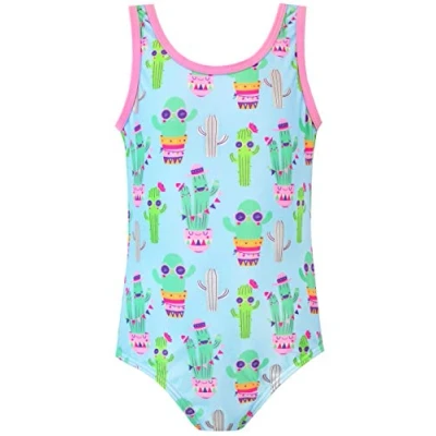 Image of Harry Bear Girls Cactus Swimsuit Blue Age 11 to 12 Years