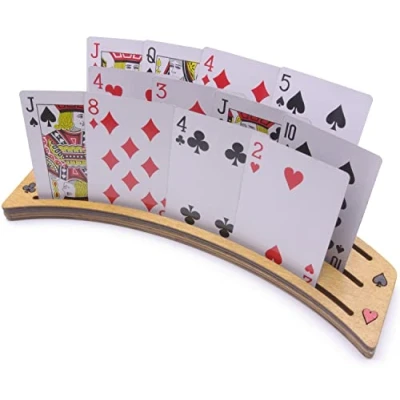 Image of 2 x Large Wooden Playing Card Holders