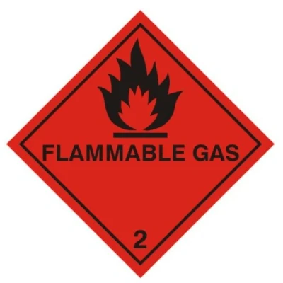Image of Hazard Panneau Gaz Inflammable Class &#039;2&#039; Autocollant (Diamant) 100 x mm