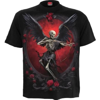 Image of Spiral Cupid&#039;s Curse Front Print T Shirt Black S