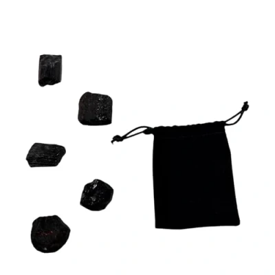 Image of Pandiui23 Natural Black Tourmaline 20 30mm 5pcs in Raw Electromagnetic Protection Quartz Crystal for Jewelry Making (Tourmaline, 5)