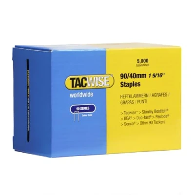 Image of Tacwise 0311 Type 90 / 40 mm Galvanised Narrow Crown Staples, Pack of 5000