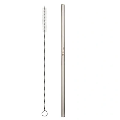Image of TiTo Titanium Metal Straw Reusable Drinking Straws with Cleaning Brush for Smoothie, Milkshake, Cocktail and Hot Drinks (1 Straight)