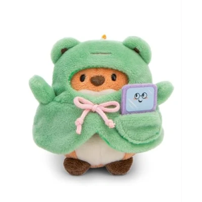 Image of NICI 61145 Set Soft Toy Fox Geeks 8cm with Video Game and Frog Costume Box 8,5x6,5x10cm red Cuddly Cute Plush to Snuggle Play with, for Children &amp; Adults, Gift idea