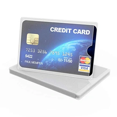 Image of kwmobile Credit Card Sleeves 10x Soft TPU Holder for Cards Matte Transparent