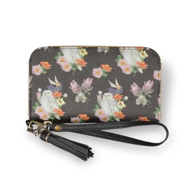 Image of Harry Potter Black Floral Hedwig Smart Phone Purse