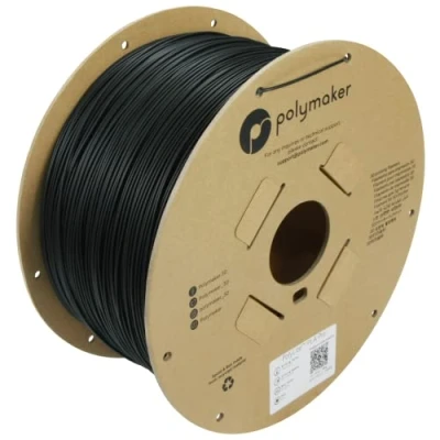 Image of Polymaker 3kg PLA PRO Filament 1.75mm Black, Powerful 3D Printer PolyLite 1.75 PRO, Cost Effective Large Roll Printing for Big Projects, (PA07032)