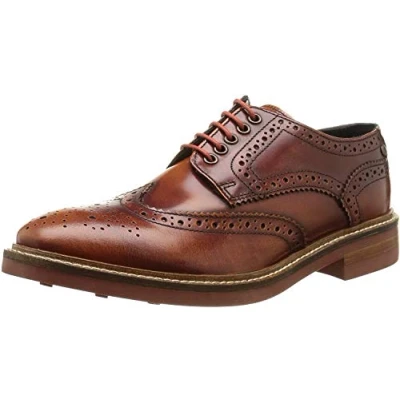 Image of Base London Woburn Hi Shine Tan Men&#039;s Brogue UK 6