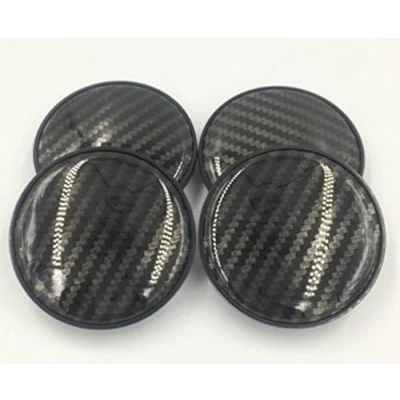 Image of 4x Universal Carbon Fibre Effect Car Auto Alloy Wheel Center Hub Caps Covers Set No Logo Plain Emblem 60mm Rim Cap Cover Hubcap Tyre Trim Truck Plastic Plating