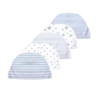 Image of Newborn Baby Hat for Babies, Boys, Girls, Ages 0 6 Months, 100% Cotton (0 6Months, Blue Hat)