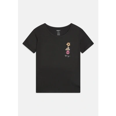 Image of Roxy Short Sleeved T Shirt Day and Night Girls Black 4