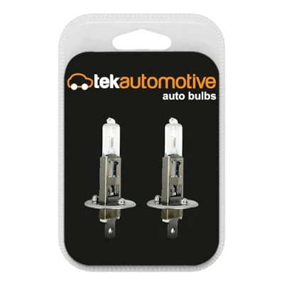Image of Tek Automotive 448 H1 Headlight Bulb Halogen Headlamp Car Cornering Fog Light 12V 55W P14.5 Twin Pack