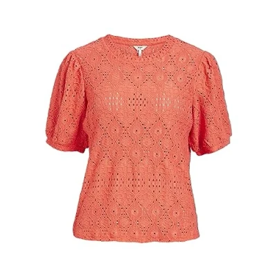 Image of Object Women&#039;s Objfeodora S/S Top Noos T Shirt, Hot Coral, Large