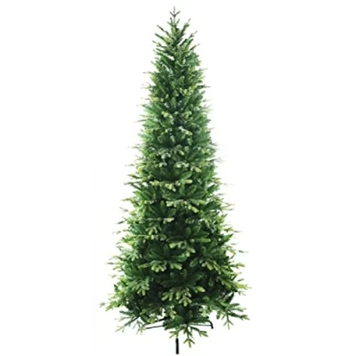 Image of Noma 7.5ft St. Moritz Christmas Tree, Hinged Branches, Metal Swivel Stand, Indoor Use