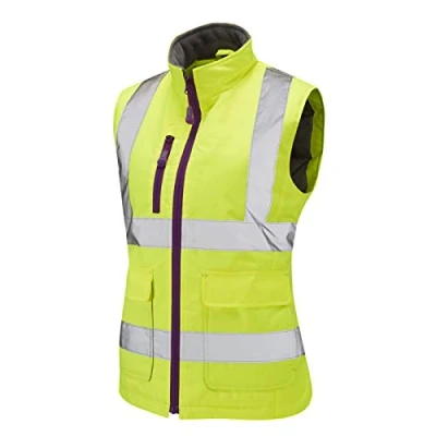Image of Leo Workwear BWL01 Sandymere Ladies Hi Vis Bodywarmer#XS Yellow