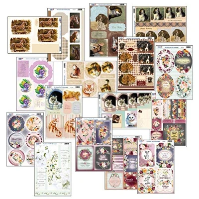 Image of Craft UK 2302 Assorted Floral and Pets 3D Die Cut Decoupage kit