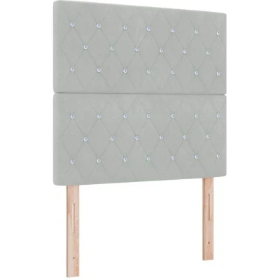 Image of Box Spring Bed with Mattress Light Grey 90x200 cm Velvet Vidaxl
