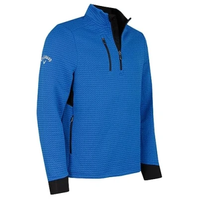 Image of Callaway Golf Mens Midweight Textured Sweater Lapis Blue S