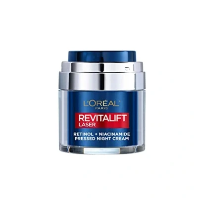 Image of L’Oréal Paris Revitalift Laser Pressed Night Cream, Target Deep Wrinkles, Anti Ageing, Moisturising, Age Spots, Retinol and Niacinamide, 50ml