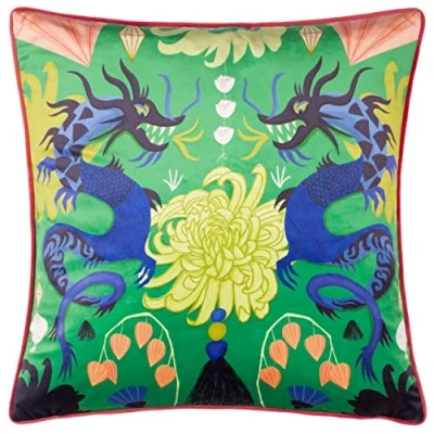 Image of Kate Merritt Dragons Feather Filled Cushion