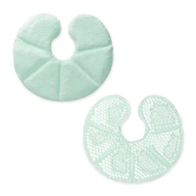Image of Navaris Breast Gel Pads Hot or Cold Breastfeeding Pad Set Reusable Heat Cooling Compress Packs with Polyester Plush Backing 2 Pack, Green