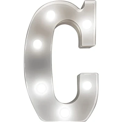 Image of St Helens Home &amp; Garden Battery Operated 3D LED Letter Light Perfect for use as a Night or at Weddings and Parties (Letter C)