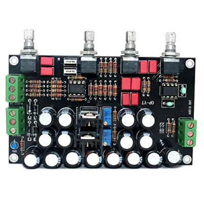 Image of DollaTek HIFI amplificador audio OPA2604+AD827 OPAMP 5532 LM337 LM317 Preamp Pre amplifier Volume Tone Control Board