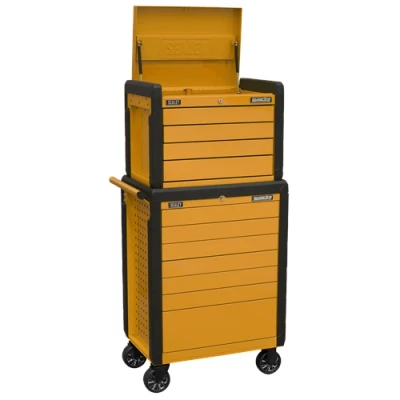 Image of Sealey Superline Pro Topchest &amp; Rollcab Combination 11 Drawer Push To Open Orange