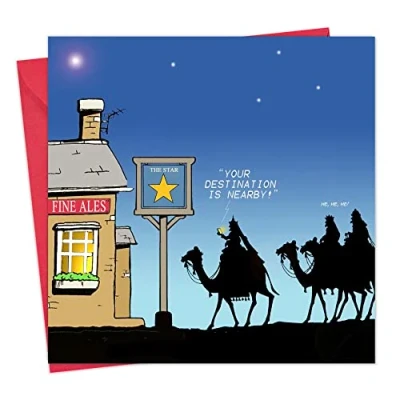Image of Twizler Merry Christmas Card with Three Wise Men Joke Happy Xmas Funny Womens for Her Female Mens Him Male