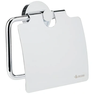 Image of Smedbo &quot;Home&quot; Toilet Roll Holder with Lid, Polished Chrome, 11.5 x 11.2 5 cm, Silver