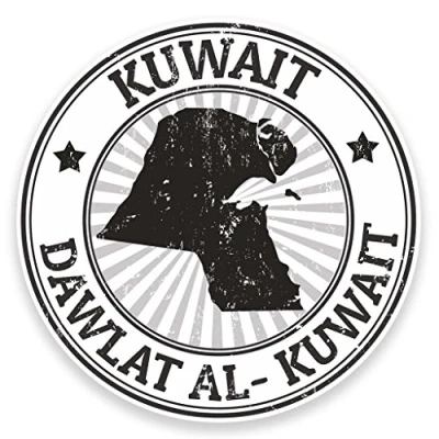 Image of 2 x 10cm/100mm Kuwait Flag Vinyl SELF Adhesive Sticker Decal Laptop Car Travel Luggage Label Tag #9299