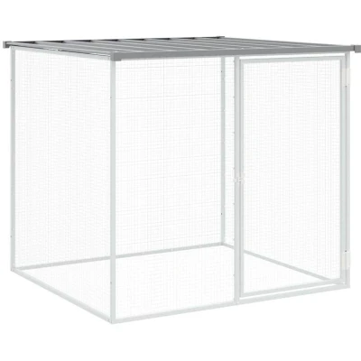 Image of vidaXL Chicken Cage with Roof Light Grey 103x98x90 cm Galvanised Steel