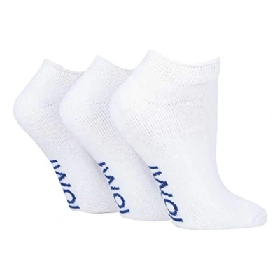 Image of IOMI 3 Pairs Extra Wide Cushioned Cotton Rich Trainer Diabetic Socks for Swollen Feet and Ankles (6 8.5 UK, White (Trainer))