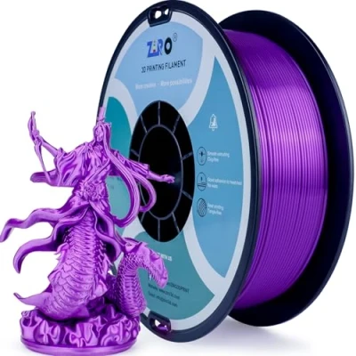 Image of ZIRO PLA Silk Filament 1.75mm, 3D Printer Silky Series 1.75mm 1KG(2.2lbs), Dimensional Accuracy +/ 0.03mm, Purple
