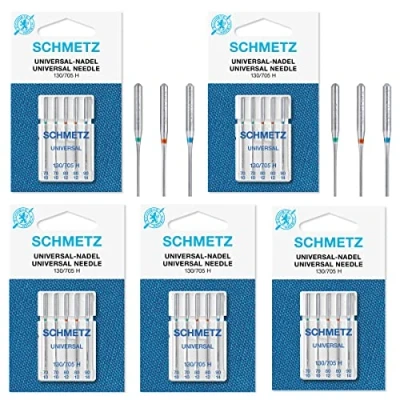 Image of Schmetz 25 Assorted Universal Sewing Machine Needles 130/705H 15x1H Sizes 70/10, 80/12, 90/14 (Original Version)