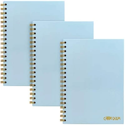 Image of Pukka Pad, Carpe Diem 3 Pack B5 Hardcover Notebooks, 7 x 9.8 Inches Each, Sky Blue