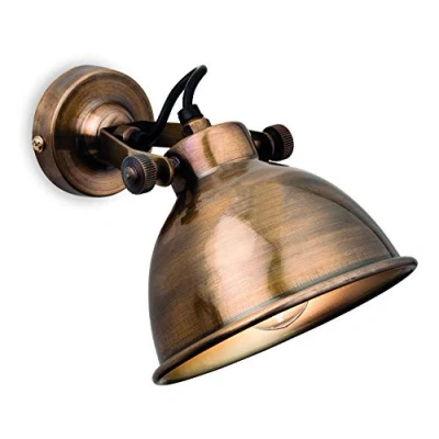 Image of Mantis 1 Light Indoor Dome Wall Antique Brass, E14