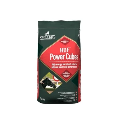 Image of SPILLERS HDF Power Cubes Horse Feed, 25KG High Energy Food for Racing Low Starch Ultimate &amp; Performance Suitable Racehorses Horses in Full Training