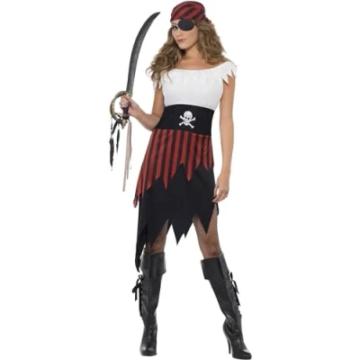 Image of Smiffys Pirate Wench Costume Black S UK Size 08 10